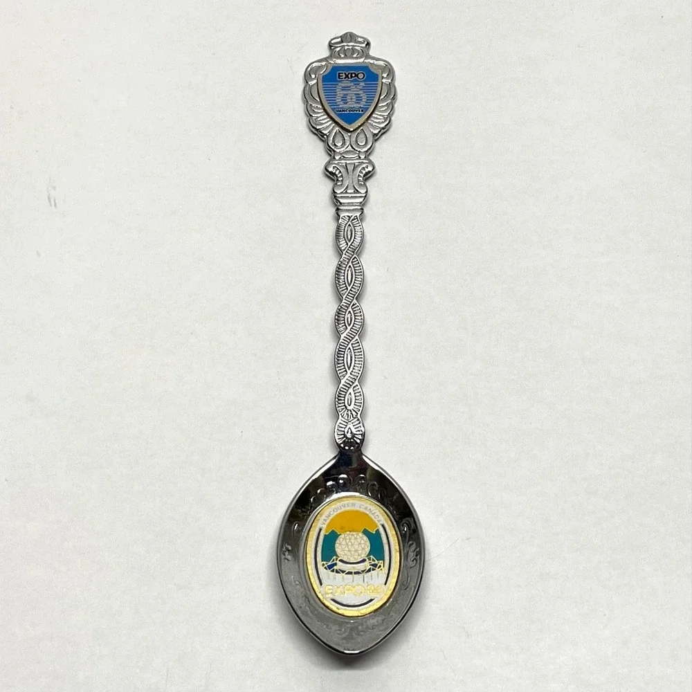 Vintage Expo 86 Vancouver‎ Canada Travel Souvenir Collectible Silvertone Spoon